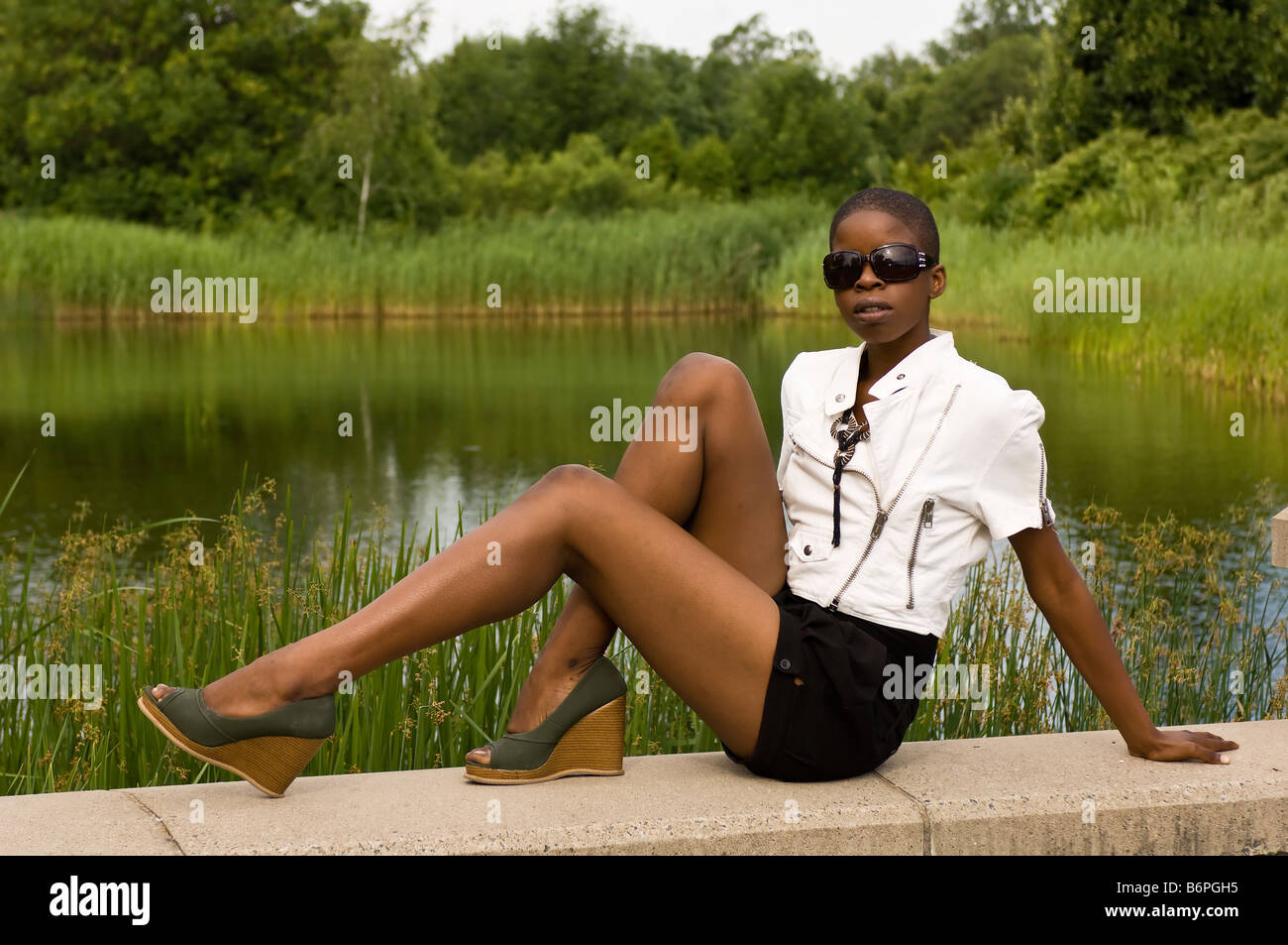 Young colored girl Stock Photo