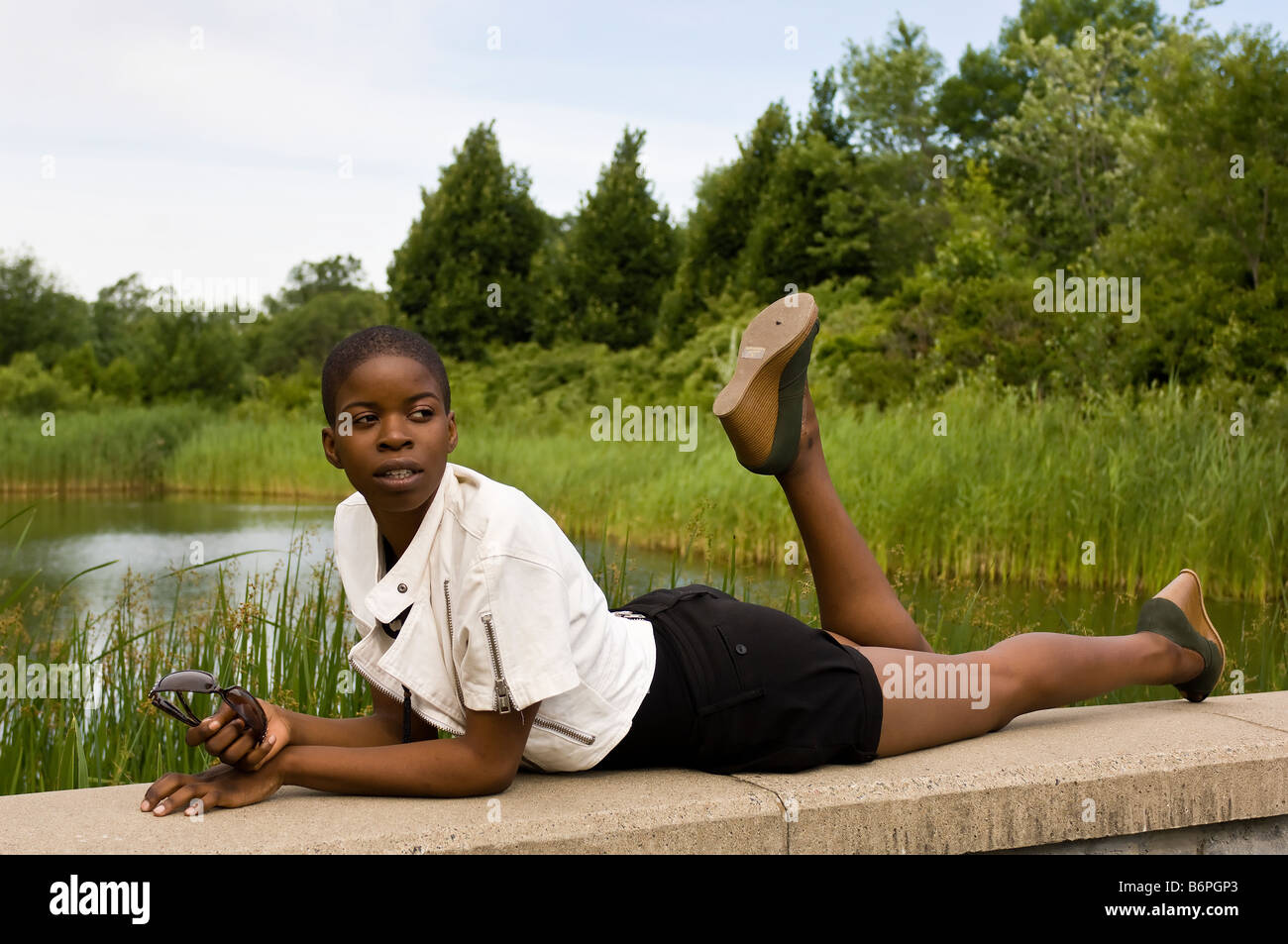 Young colored girl Stock Photo