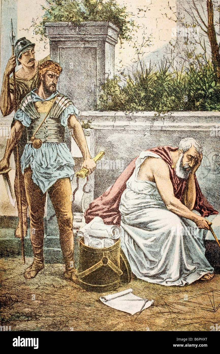 Death of Archimedes. Ancient Greek mathematician. Syracuse, Sicily, 287