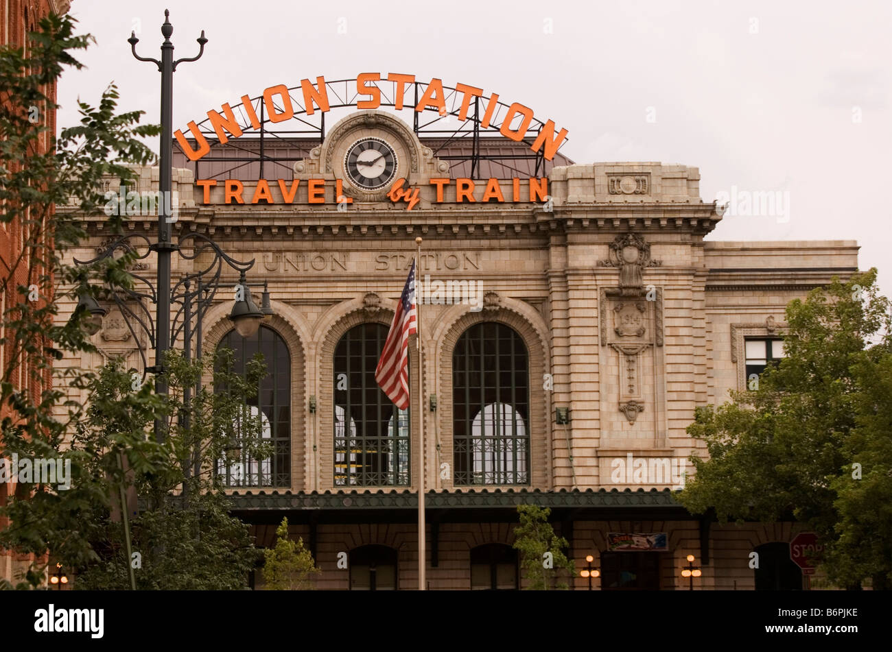 Union Station, the main train station in Denver Colorado Stock Photo