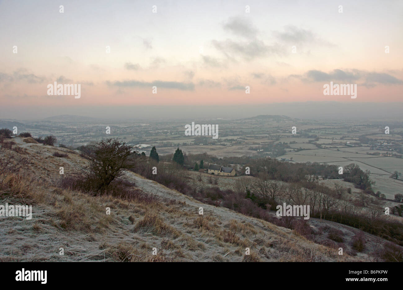 The Cotswold Way at Crickley Hill Country Park near Cheltenham in