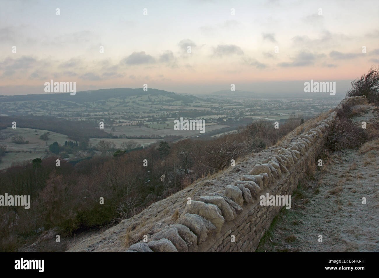 The Cotswold Way at Crickley Hill Country Park near Cheltenham in