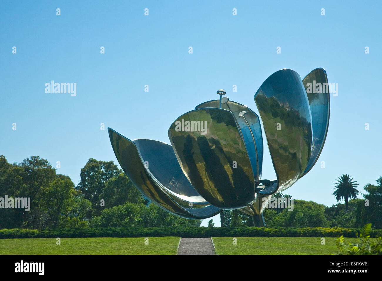 Floralis Generica sculpture by Eduardo Catalano in United Nations Park Buenos Aires Argentina South America Stock Photo