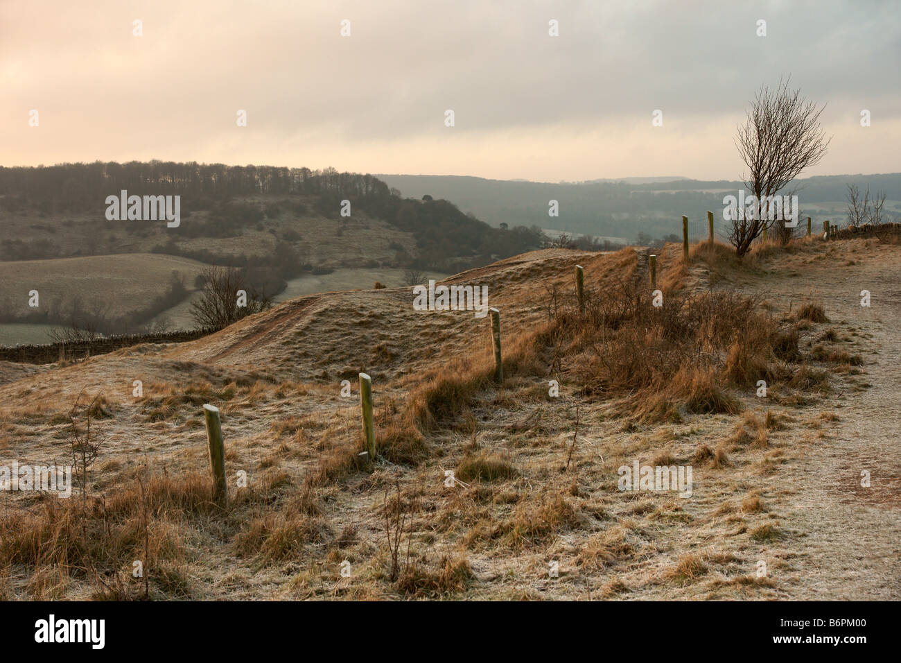 The Cotswold Way at Crickley Hill Country Park near Cheltenham in