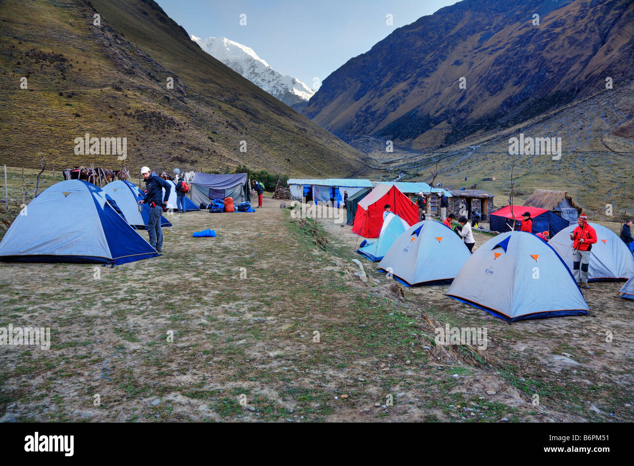 Tourist camp in Peruvian Andes Stock Photo