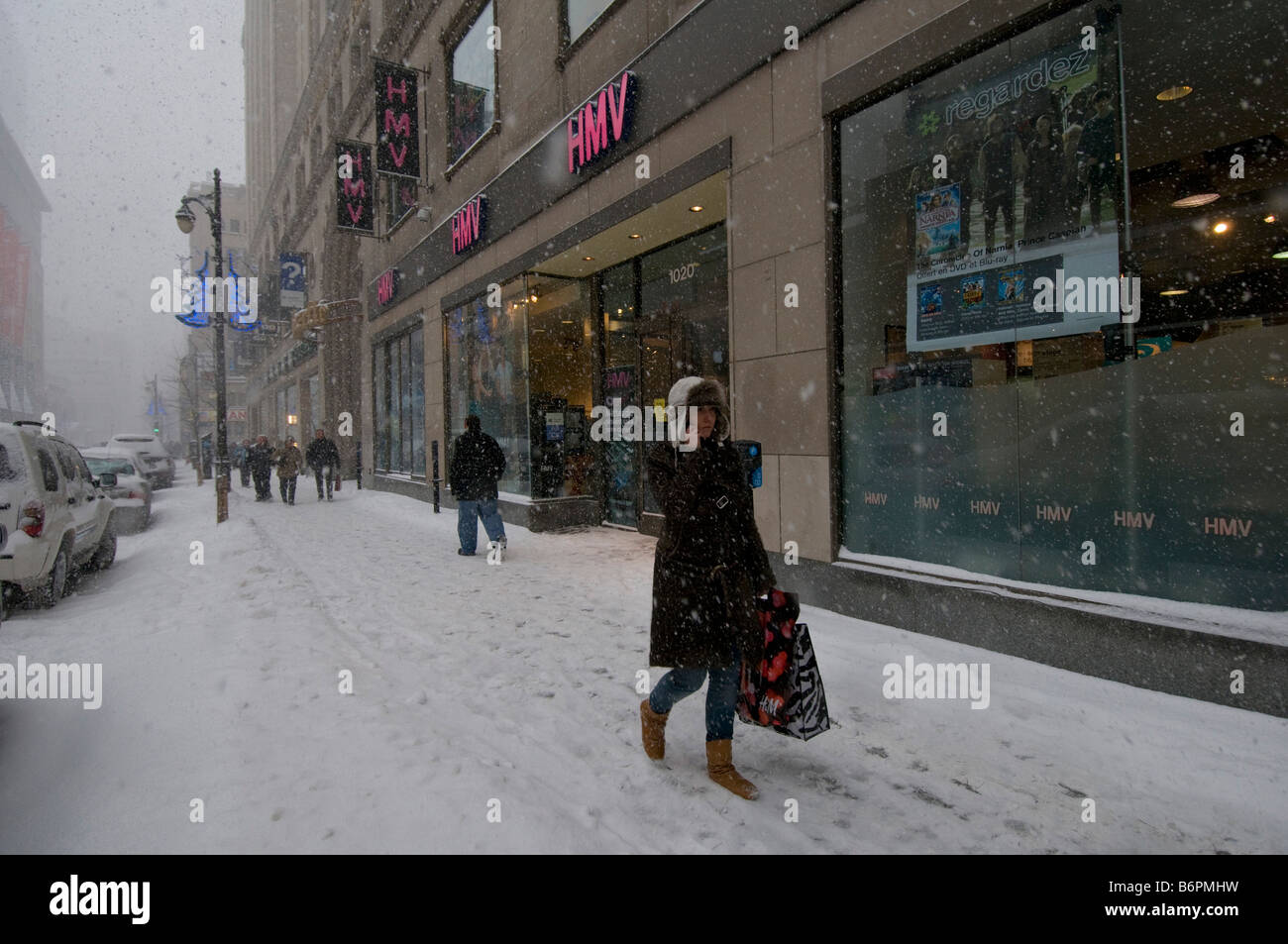Sainte Catherine street downtown Montreal Canada Stock Photo - Alamy