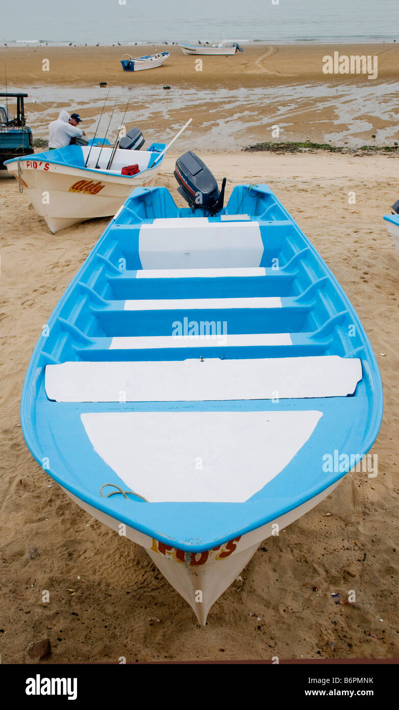 A lone fishing boat on the sand at San Felipe, Baja California Mexico