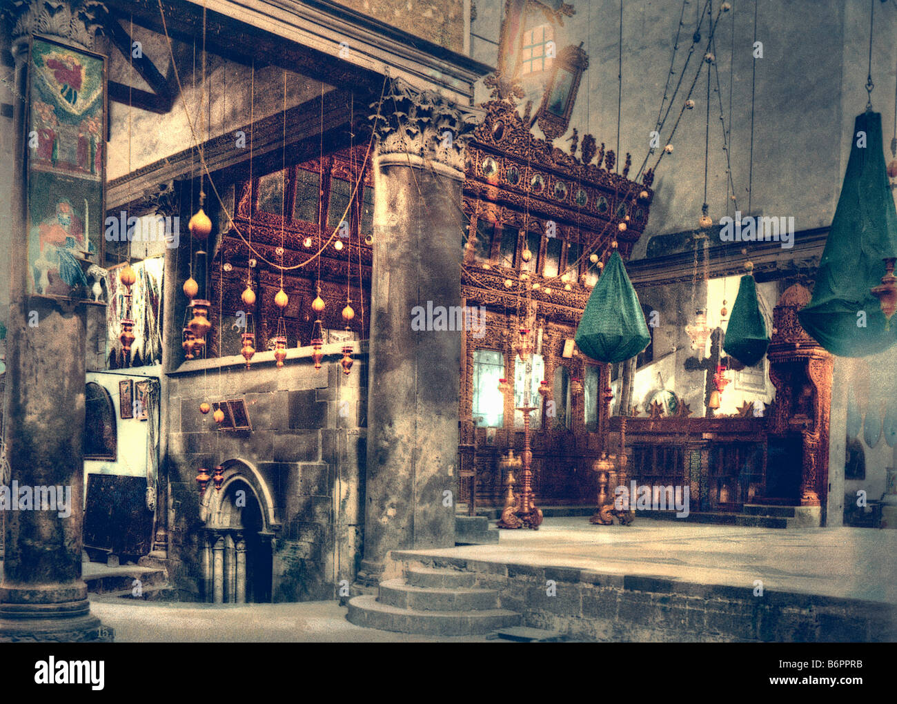 Church of the nativity (interior), Bethlehem Stock Photo Alamy