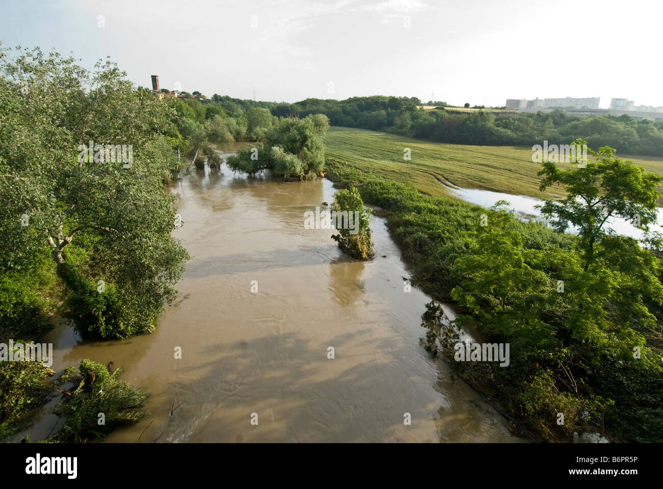Aniene river overflowed at Ponte di Nona, Rome, Italy, 21052008 Stock