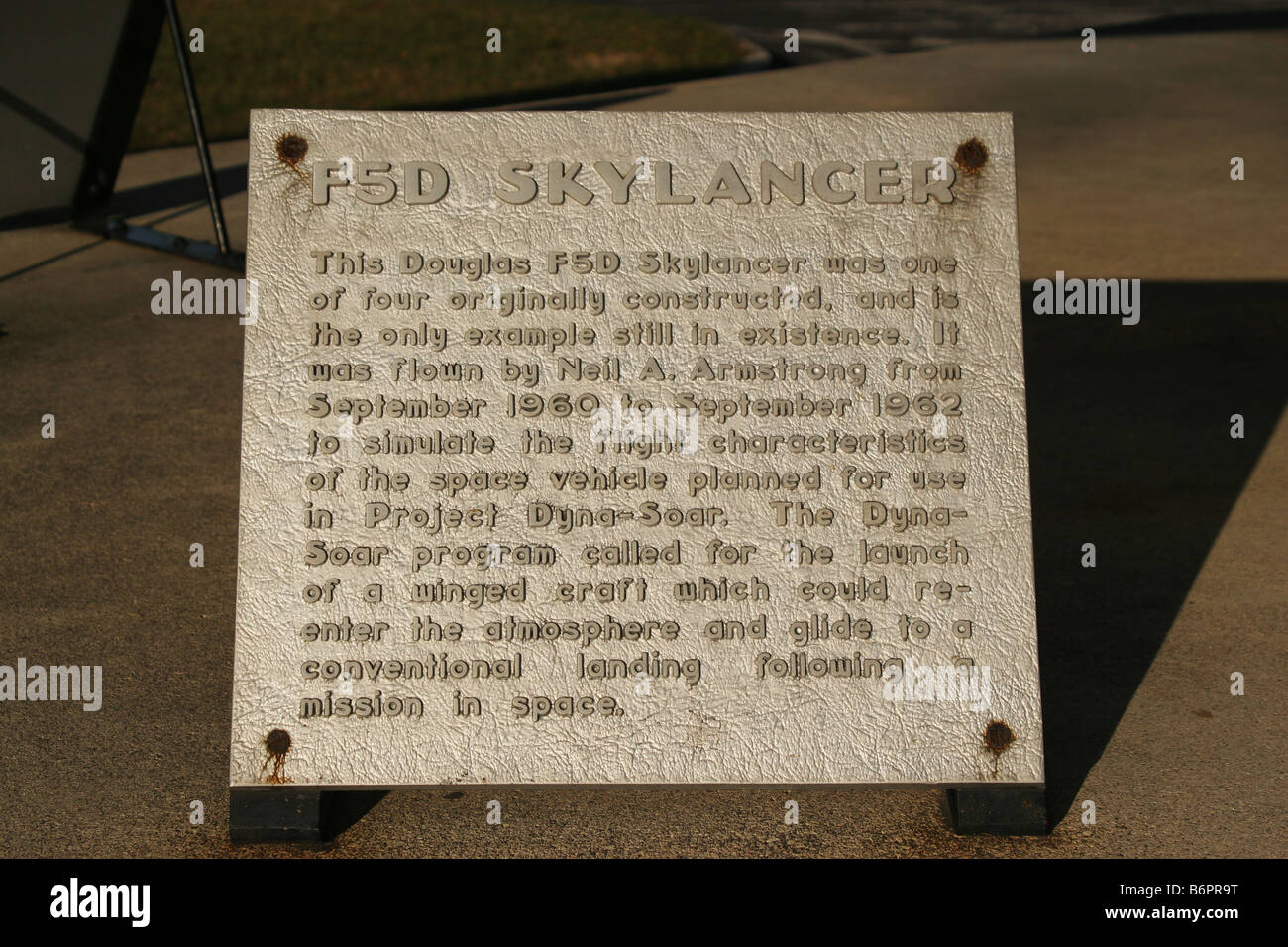 Douglas F5D Skylancer Historic Sign Stock Photo