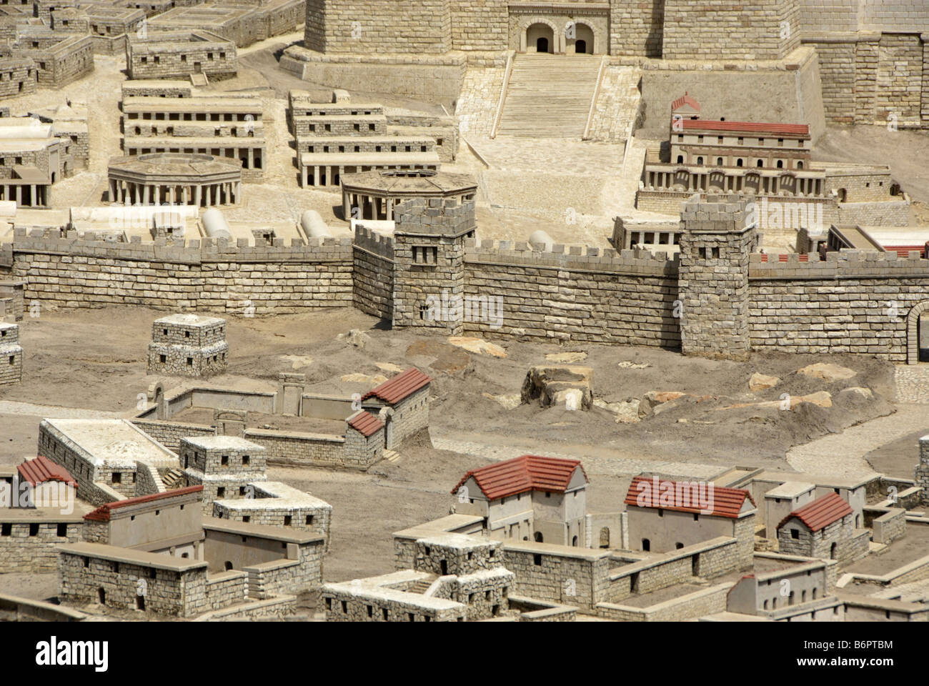 Model of Jerusalem at the time of the Second Temple - Rock of Golgotha Stock Photo