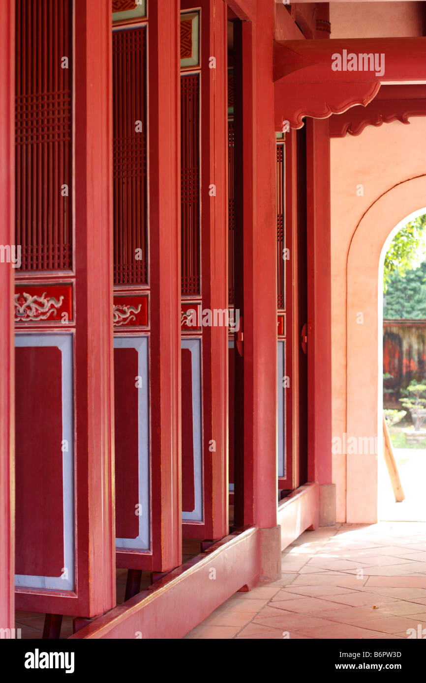 Entrance to Edification Hall at the Confucian Temple in Tainan, Taiwan. Stock Photo