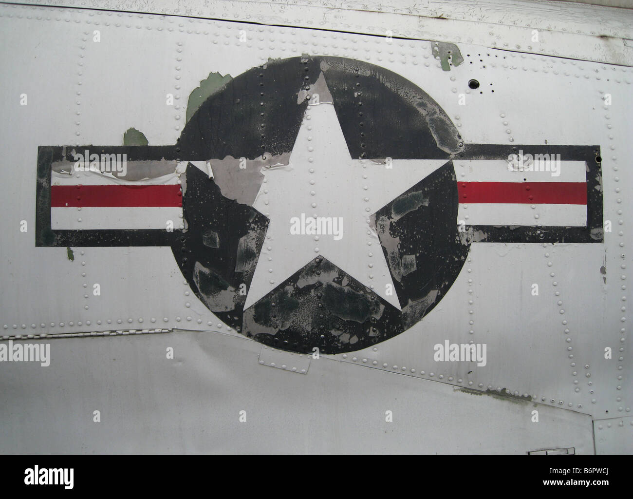 USAF aircraft logo, insignia from Douglas A4D Skyhawk. Stars and stripes antiqued. Stock Photo