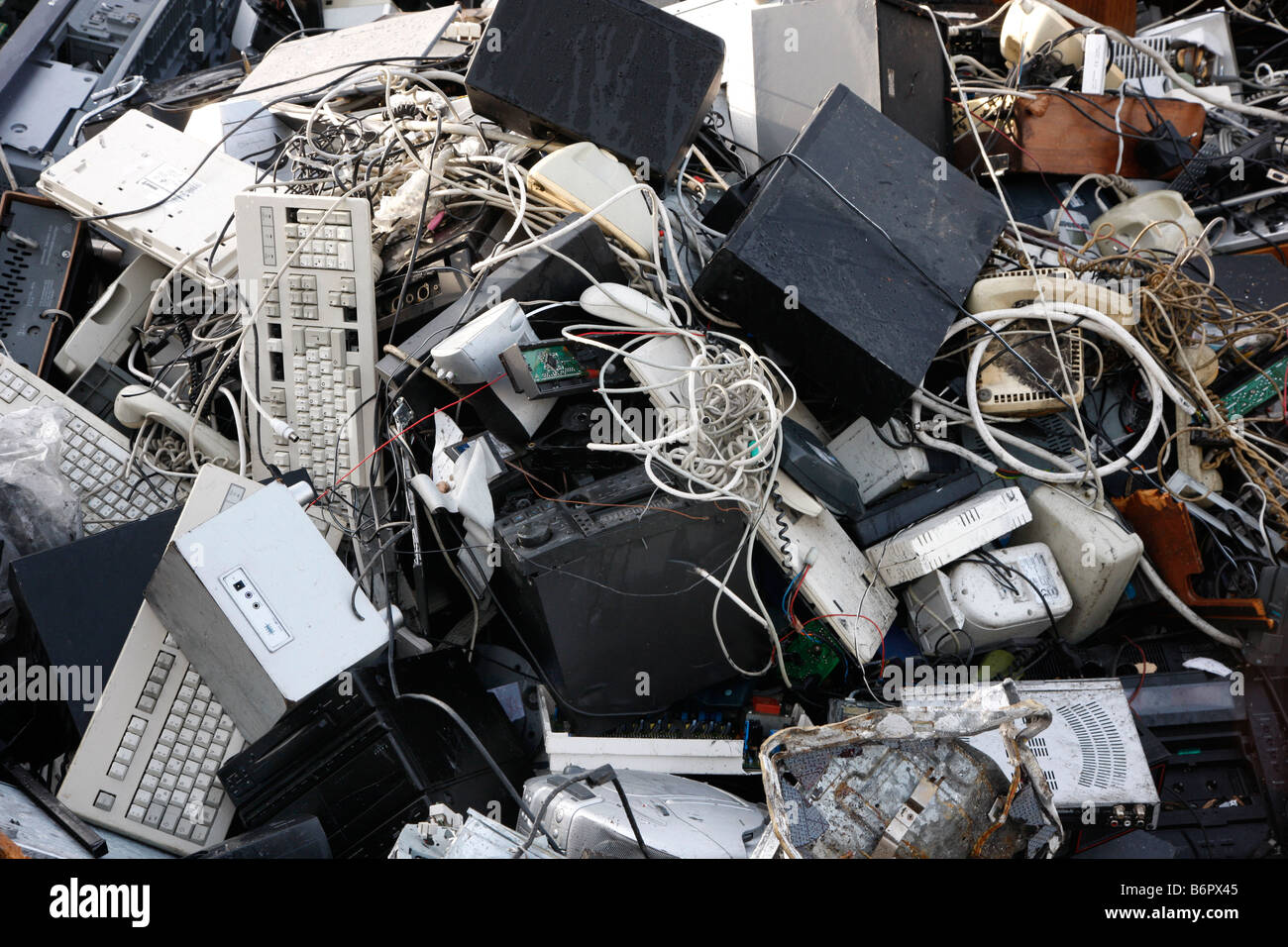 Electronic scrap, old used computer parts for recycling Stock Photo Alamy