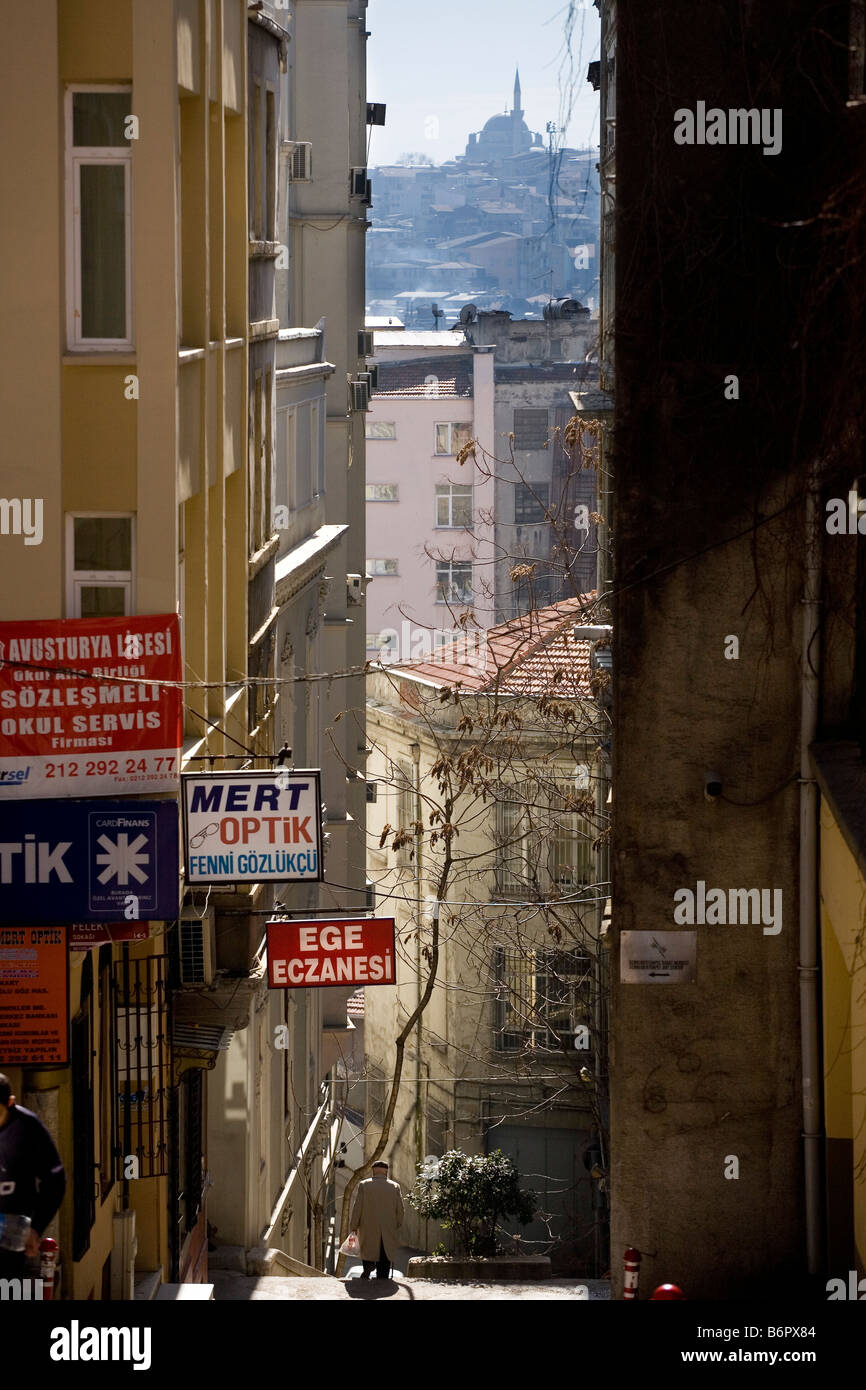 Istanbul Turkey Europe Asia european travel Istanbul Turkish street sun buildings Stock Photo