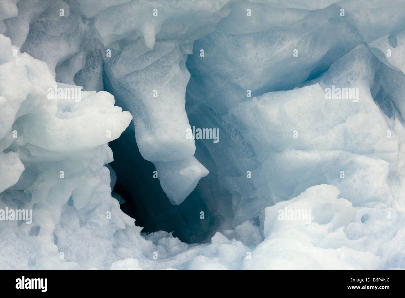 blue ice of an ice floe, Norway Stock Photo