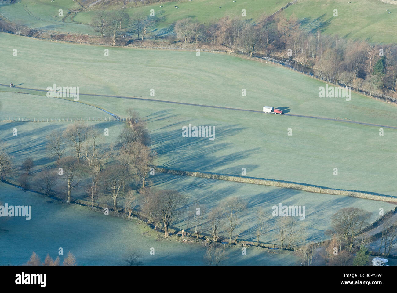 Lake District Valley in Winter Sun Stock Photo