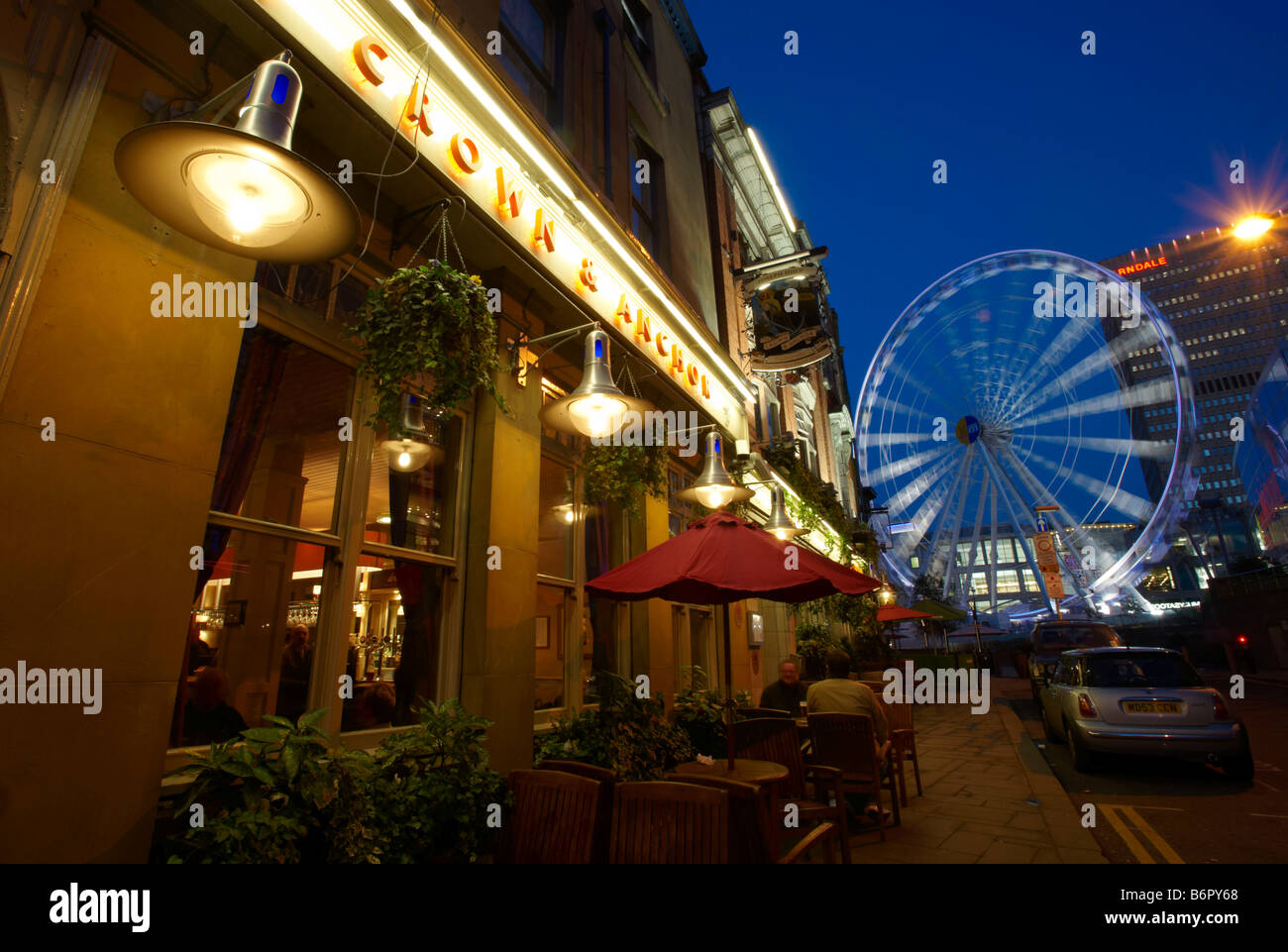 Manchester At Night Stock Photo Alamy