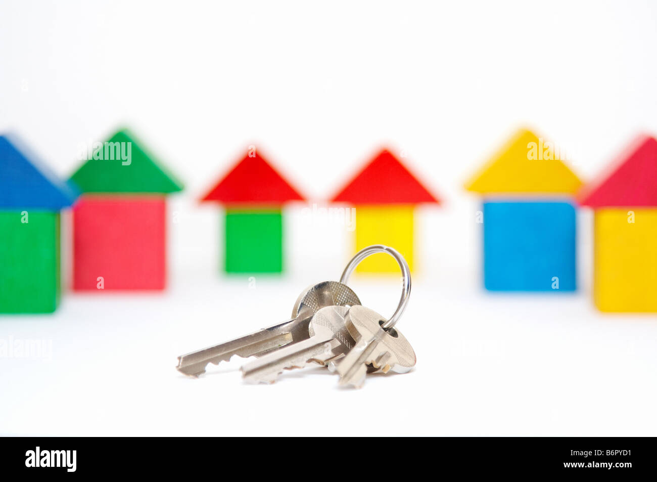 keys on the houses background Stock Photo