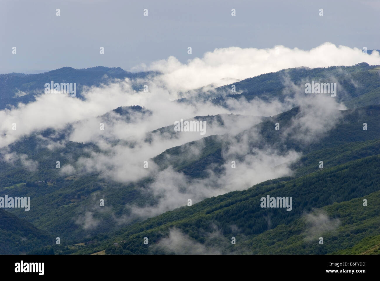 mountain scenery at Col de Faisses, Corniche des Cevennes, France, Cvennes, Languedoc-Roussillon Stock Photo
