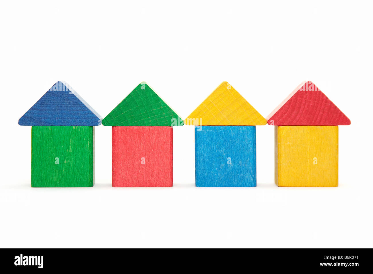 houses from child bricks Stock Photo
