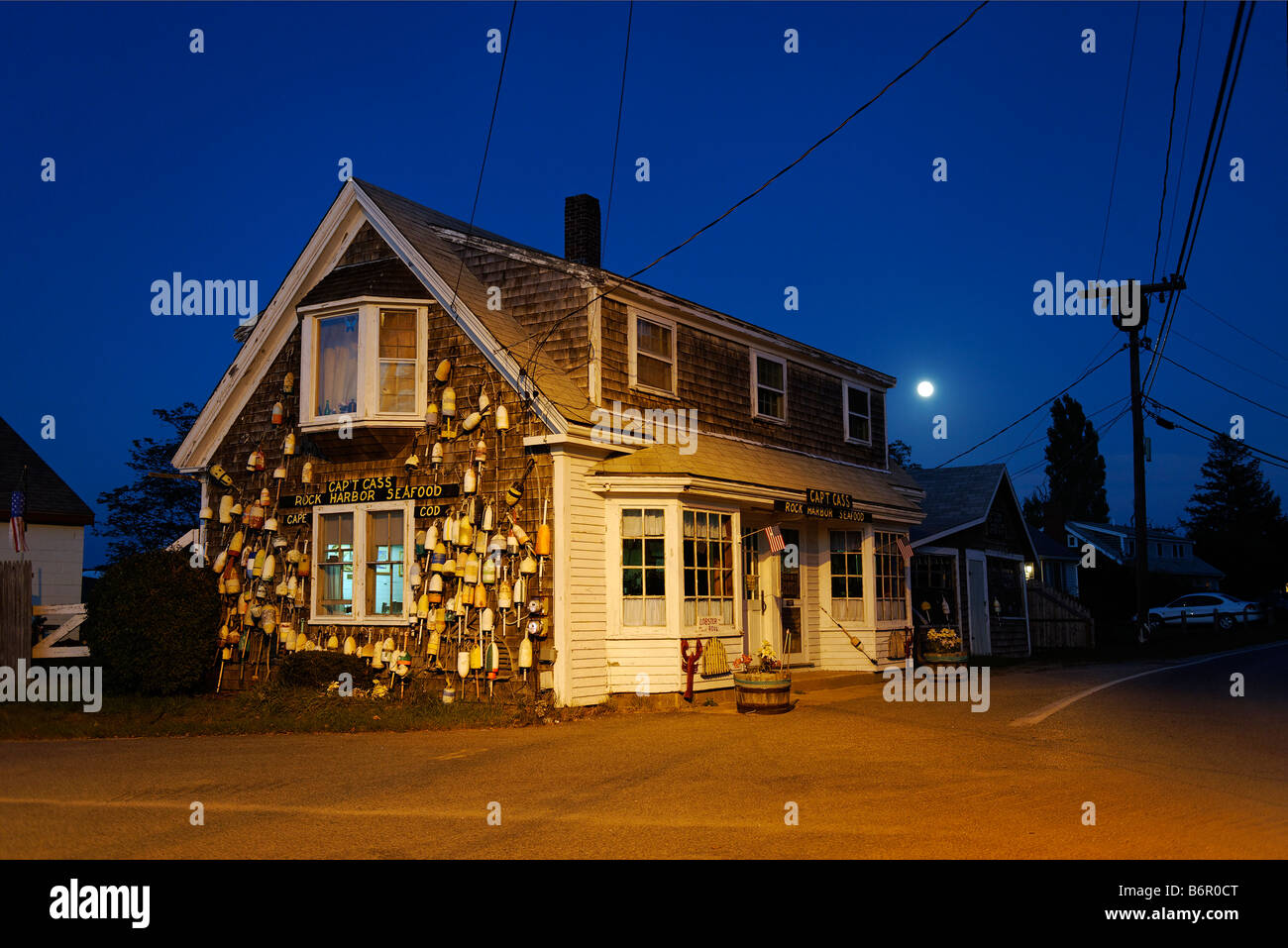 Saptain Cass seafood restaurant Rock Harbor Orleans Cape Cod MA USA Stock Photo