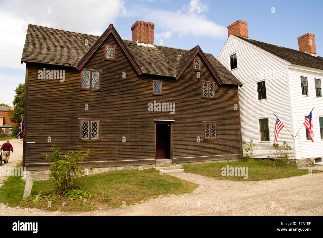 Colonial house at Strawberry Banke museum in Portsmouth NH New
