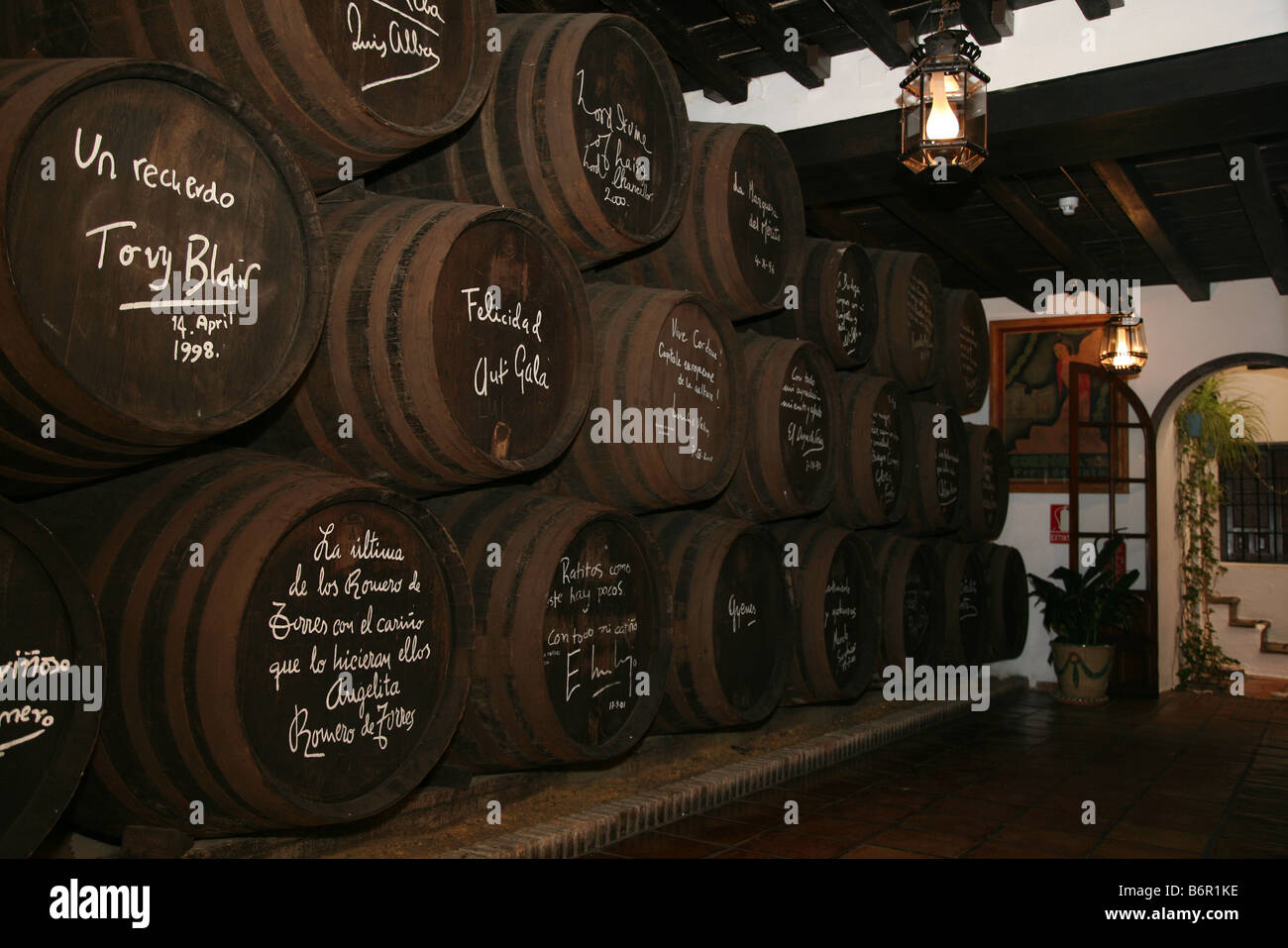 Barrels at the famous Bodegas Campos, Cordoba Stock Photo
