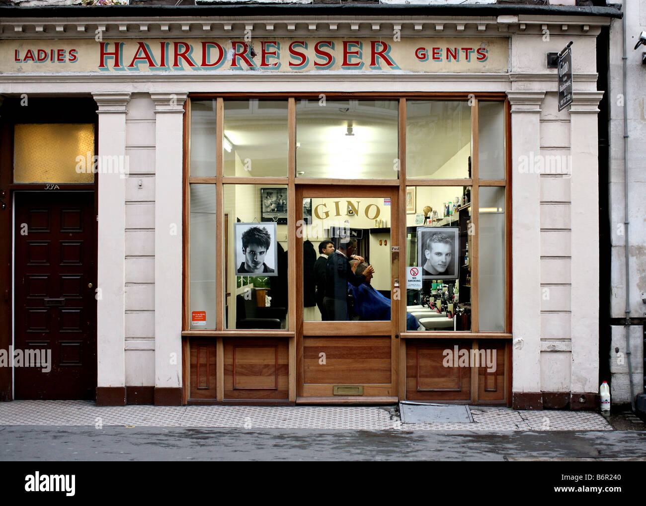 Traditional hairdressers, Soho, London Stock Photo