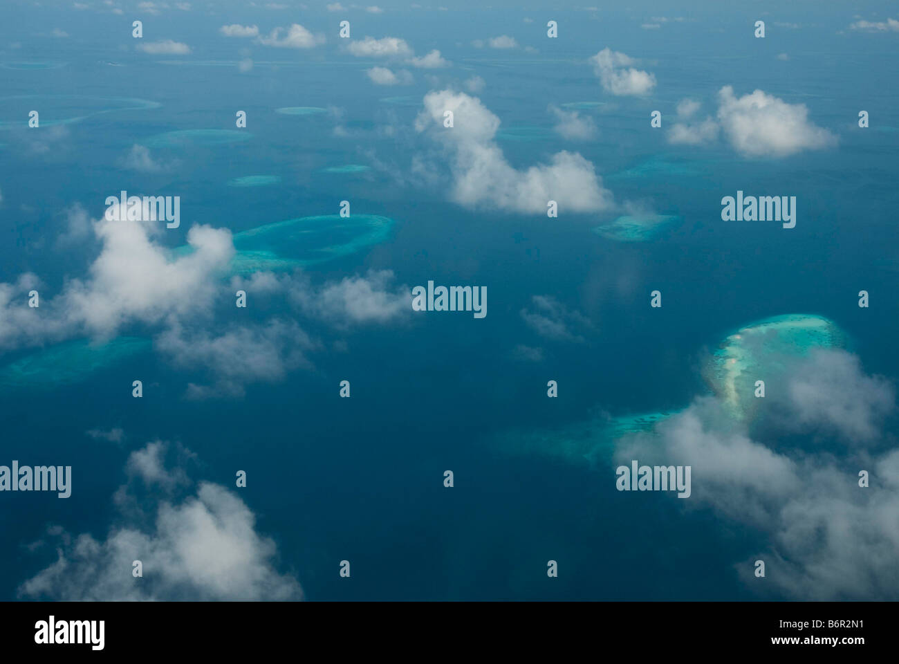 Aerial view of a coral reefs in the Maldives Stock Photo - Alamy