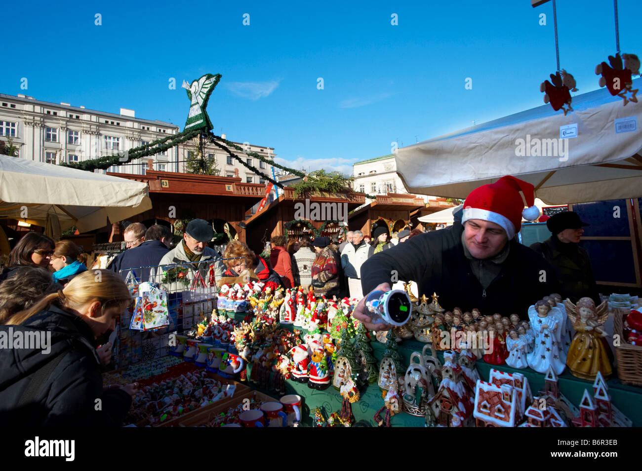 The Christmas Markets Krakow Poland Stock Photo