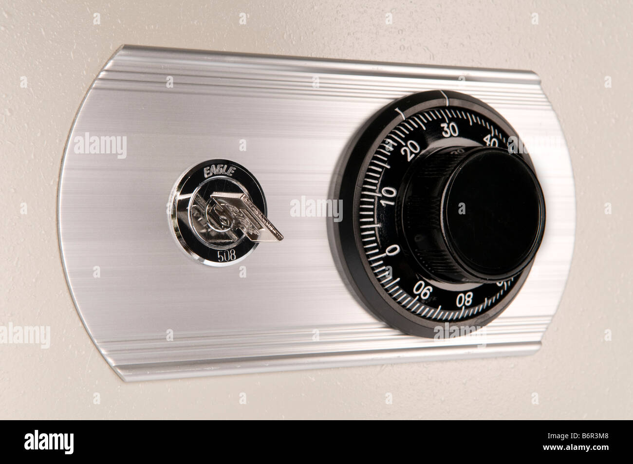 Safe Dial Lock And Key Stock Photo Alamy