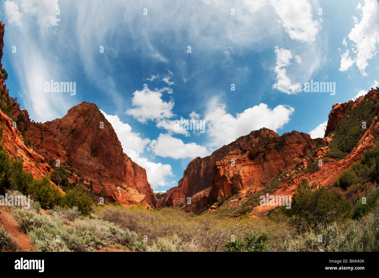 Kolob Canyon fisheye Stock Photo