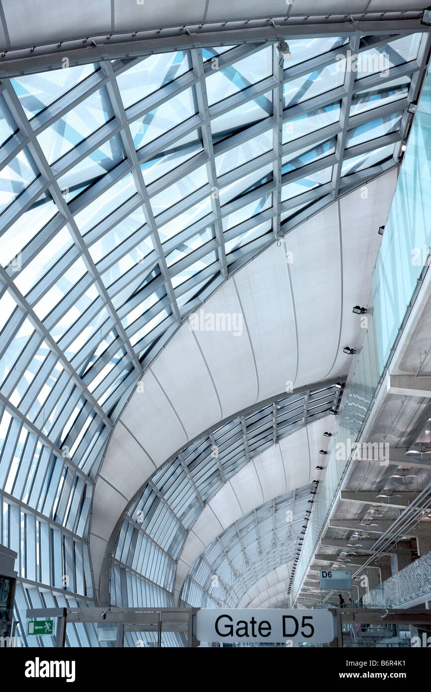 Modern Airport interior Suvarnabhumi International Airport bangkok Thailand Stock Photo