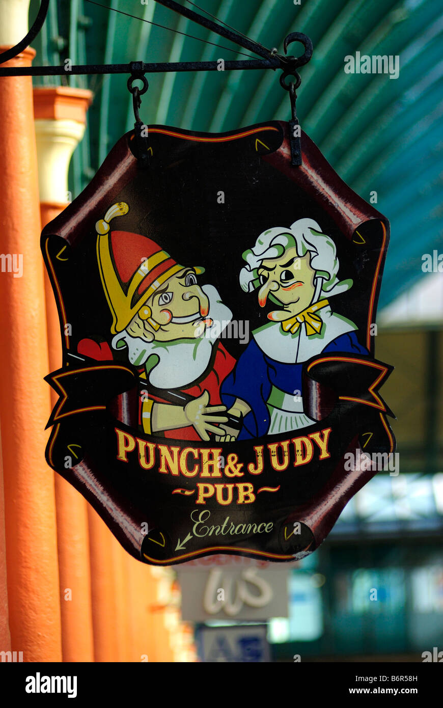 Punch and Judy Pub Sign in Covent garden London Britain Stock Photo Alamy