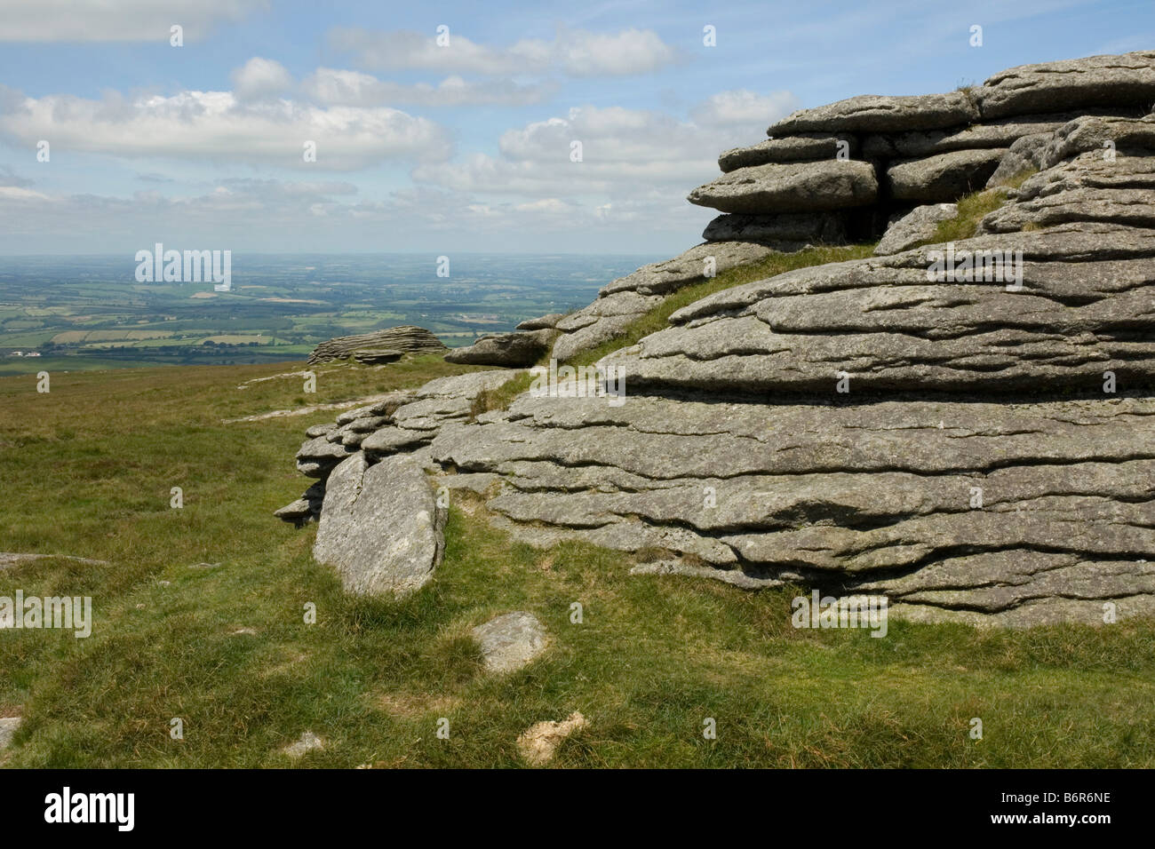 Striking landscape close to High Willhays, Dartmoors highest peak at 1621m, looking northwest Stock Photo