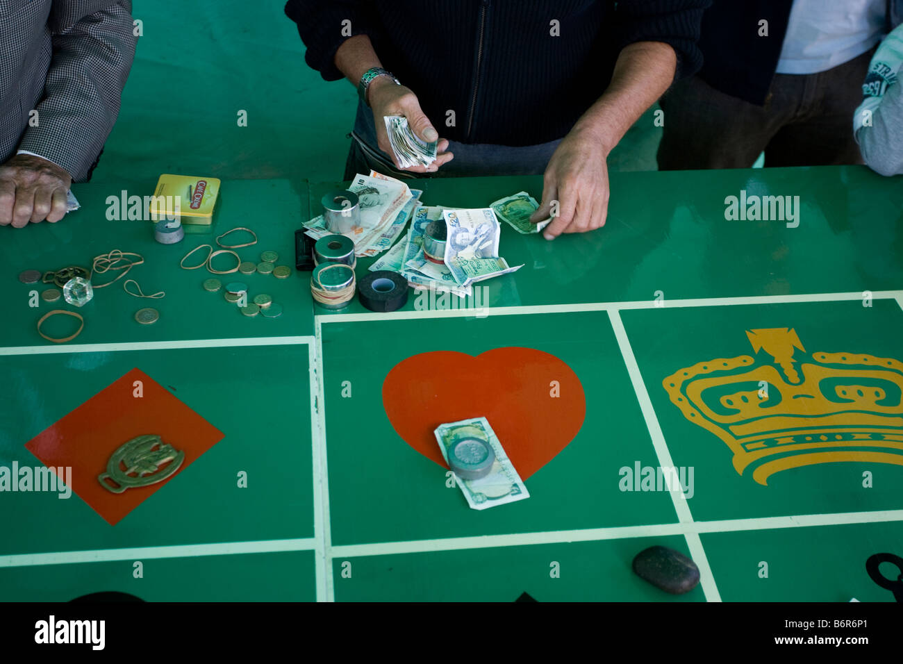 Crown and Anchor simple dice game,played at Les Landes Jersey Race Club