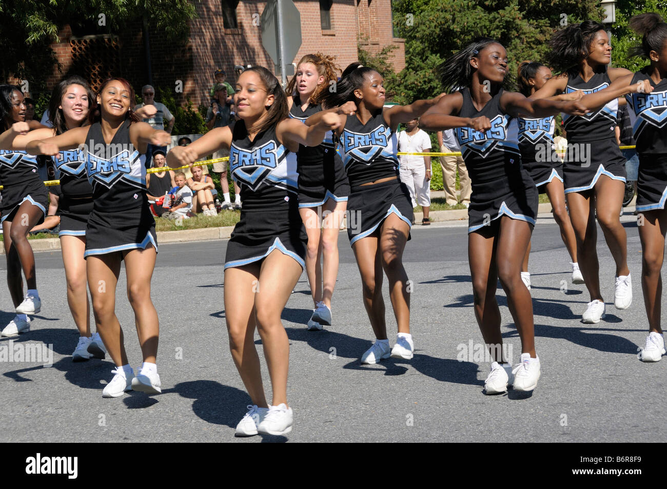 Cheerleaders From Eleanor Roosevelt High School Participate In The Stock Photo Alamy