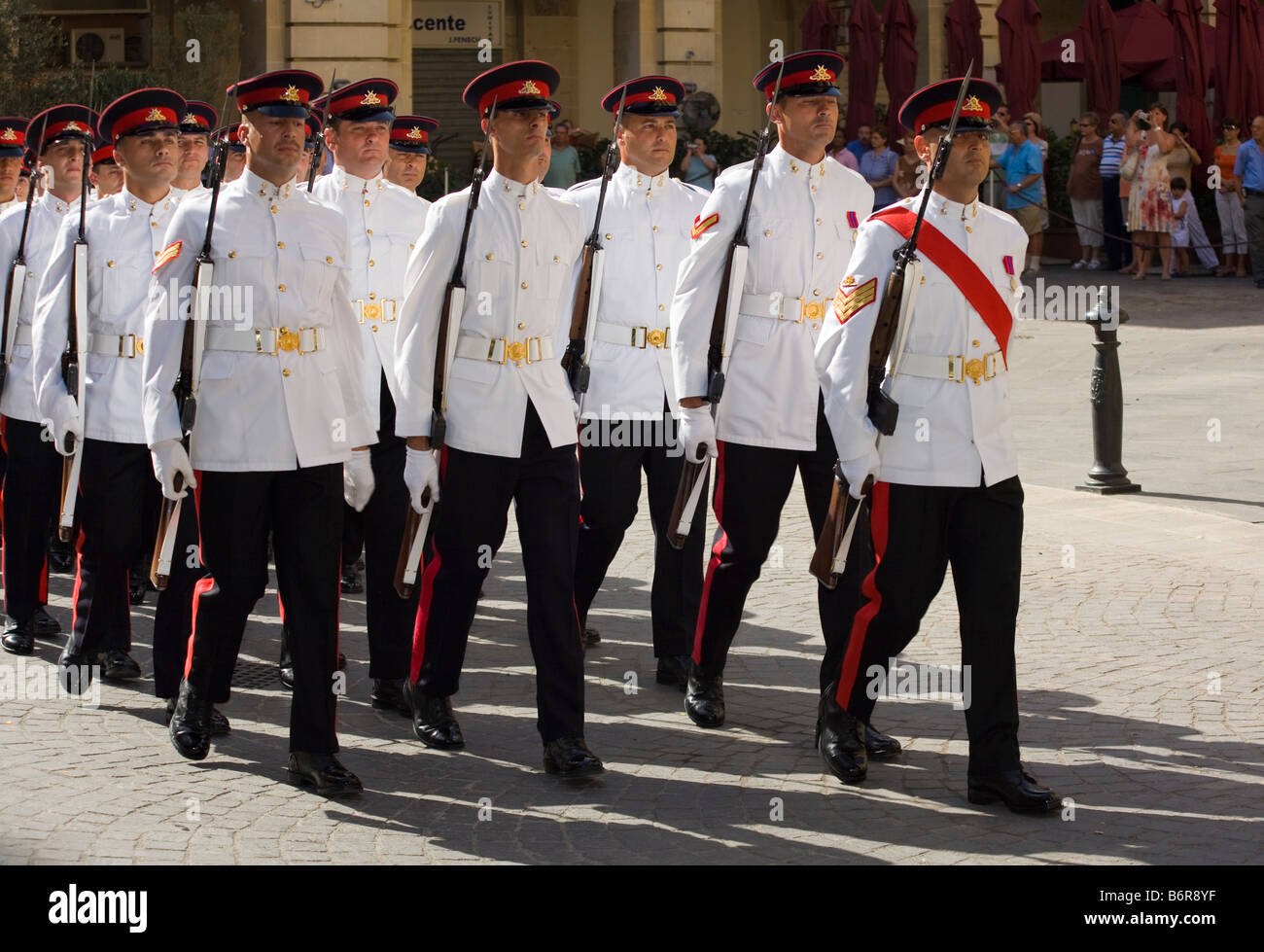 Soldiers marching at 8th September Victory Day celebrations, Valletta