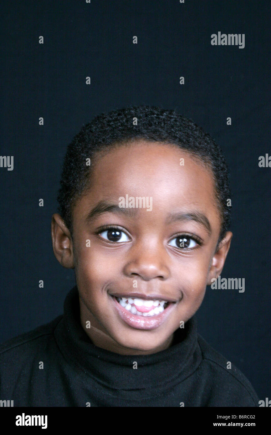 Cute African American boy with a big smile Stock Photo