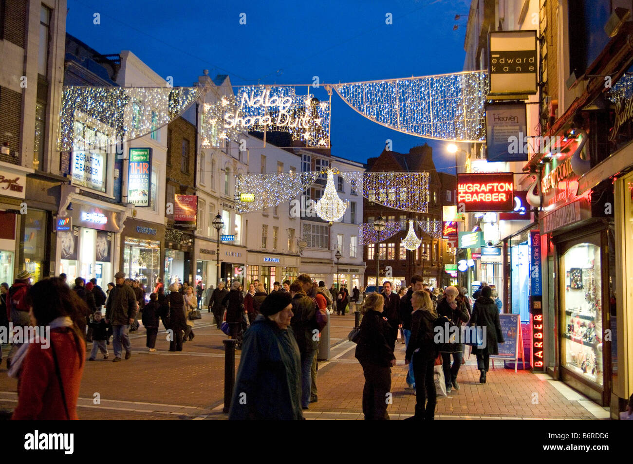 Dublin Grafton Street Festive Christmas lights on Dublin's premier