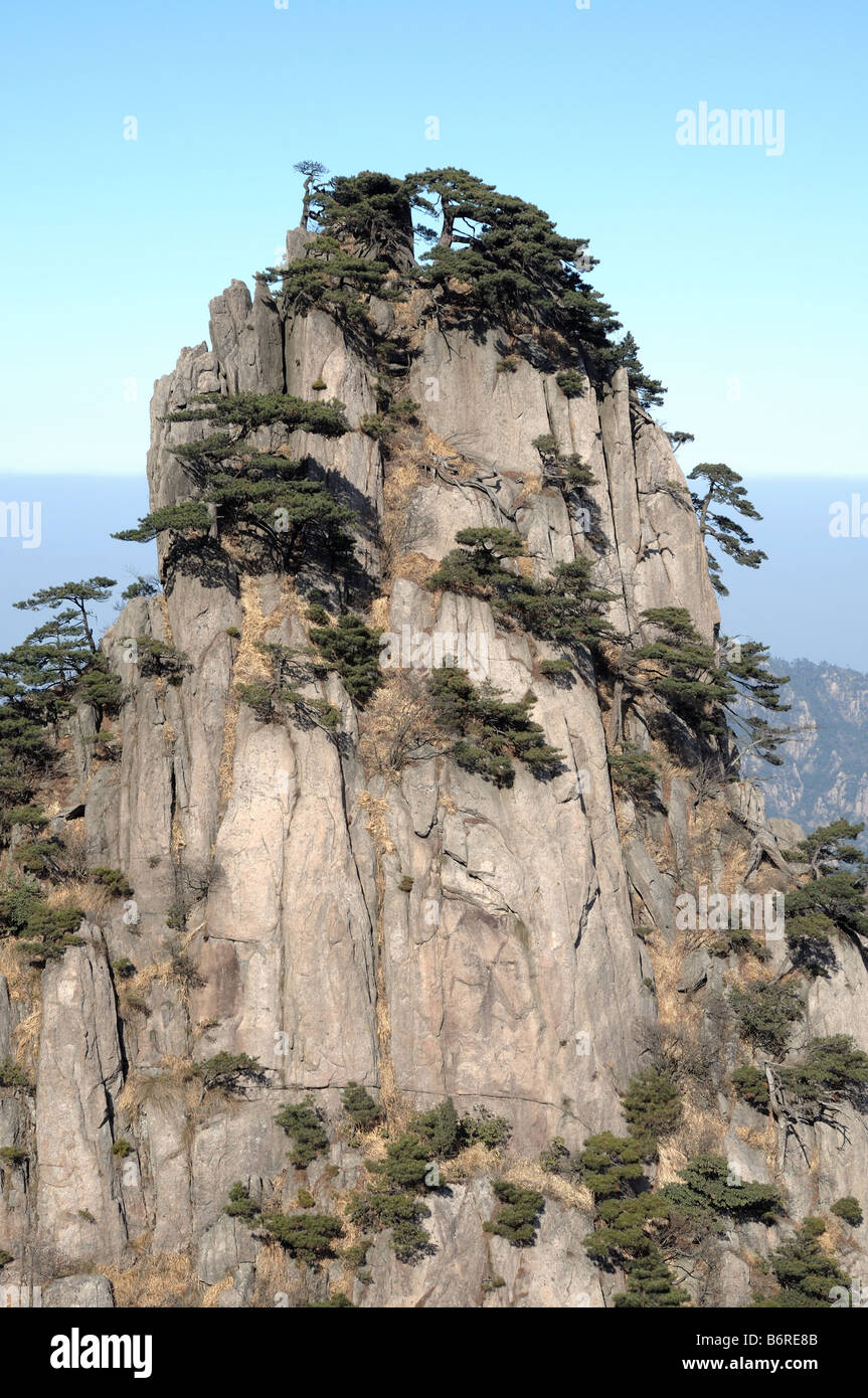 Stalagmite Peak, Huangshan, Yellow Mountain, Anhui, China. Stock Photo