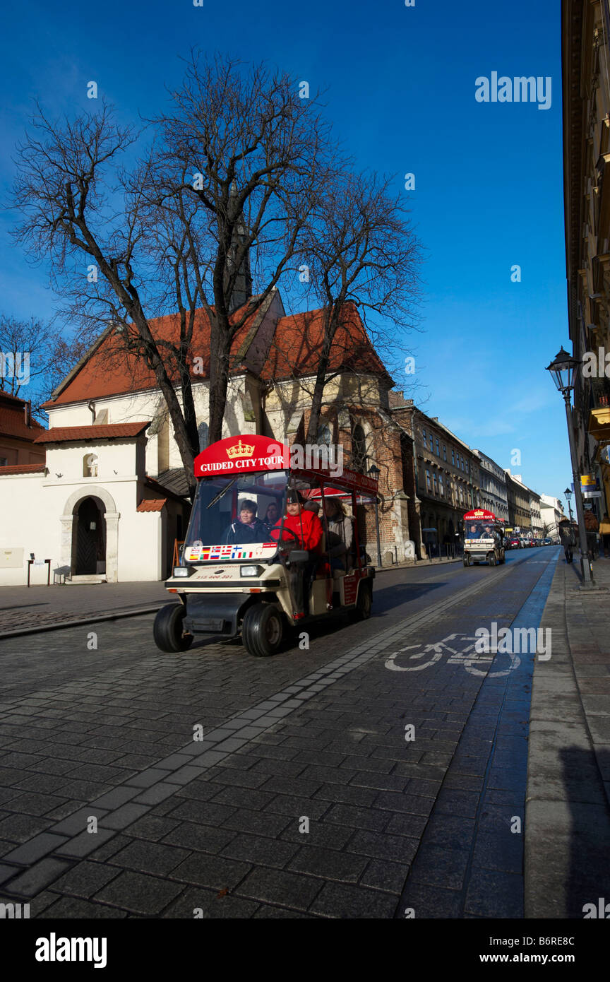 Guided City Tour Car Krakow Poland Stock Photo