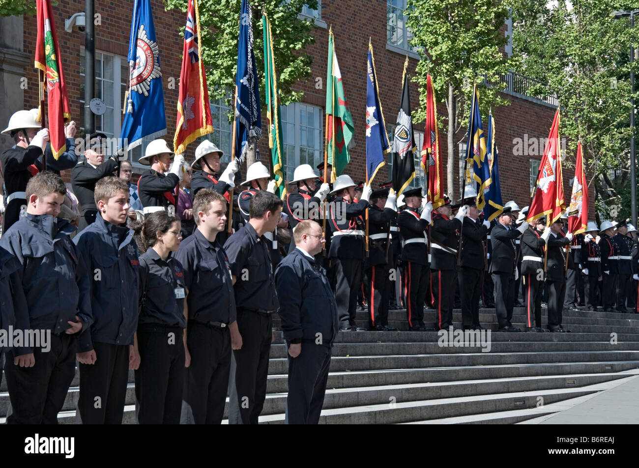 Firefighters remembrance at the National Memorial London Stock Photo