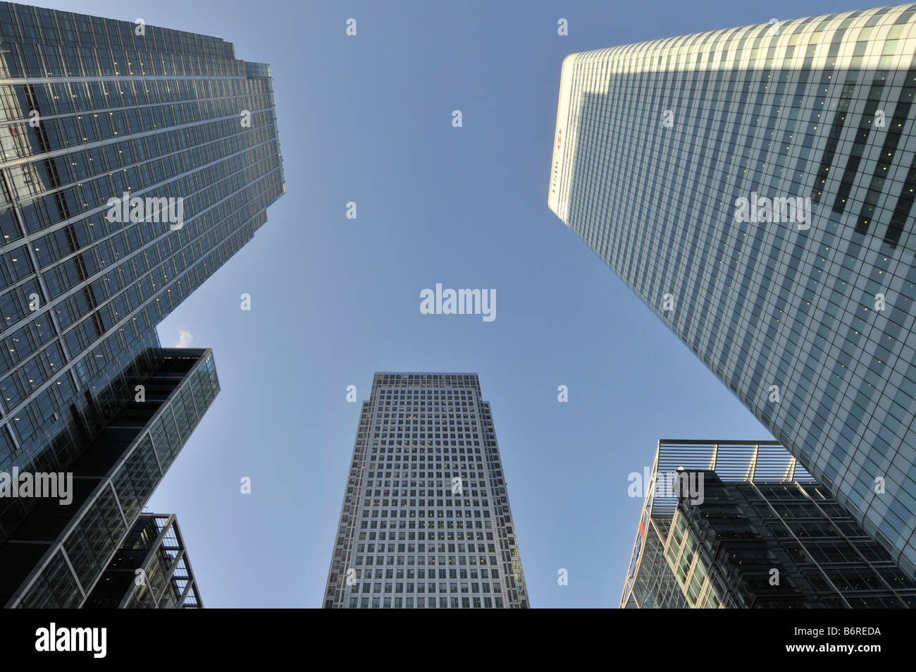 London Canary Wharf towers Stock Photo