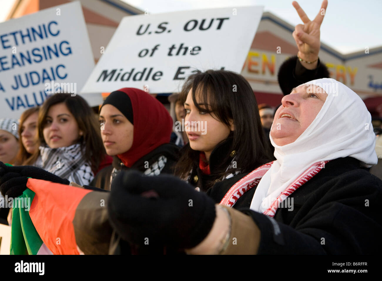 Arab-Americans Protest Israel's Attack on Gaza Stock Photo
