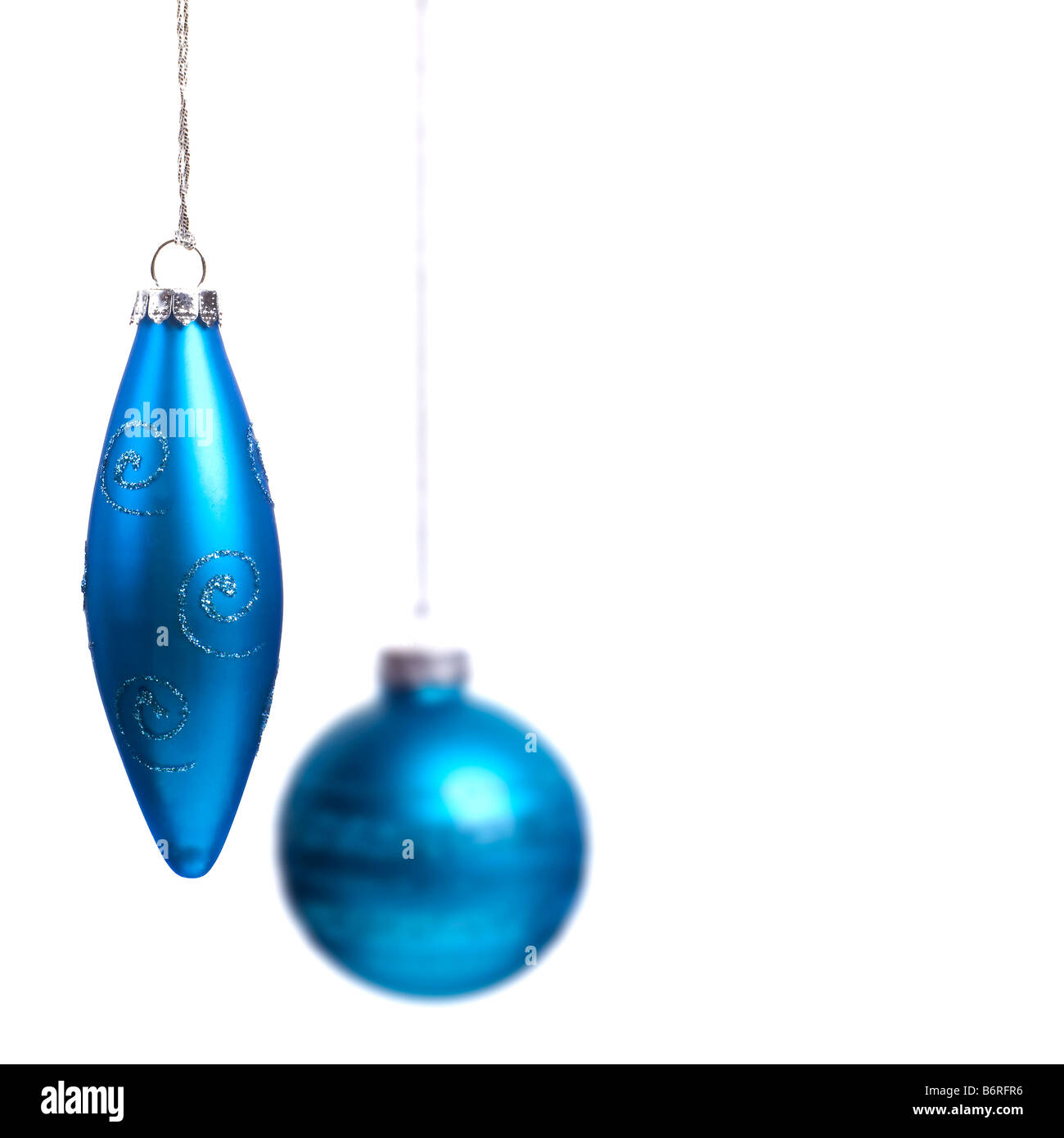 Christmas Ornaments Isolated on White Super clean white background Stock Photo