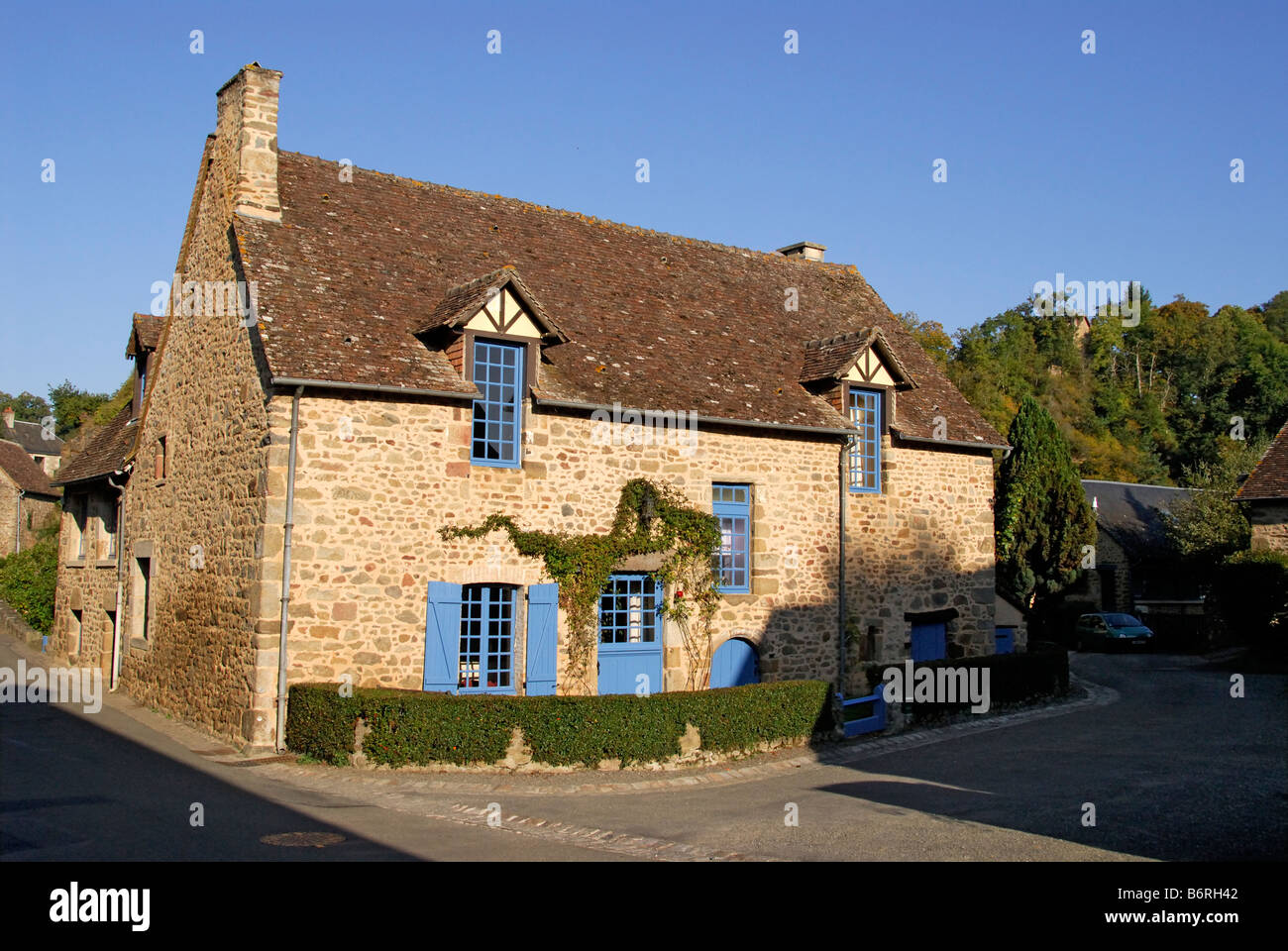 stone house, St Ceneri le Gerei, Normandy, France Stock Photo