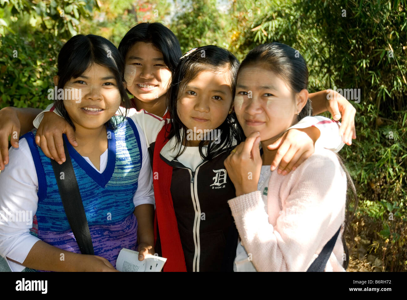 Schoolgirls at Kengtung , Burma ( Myanmar Stock Photo Alamy