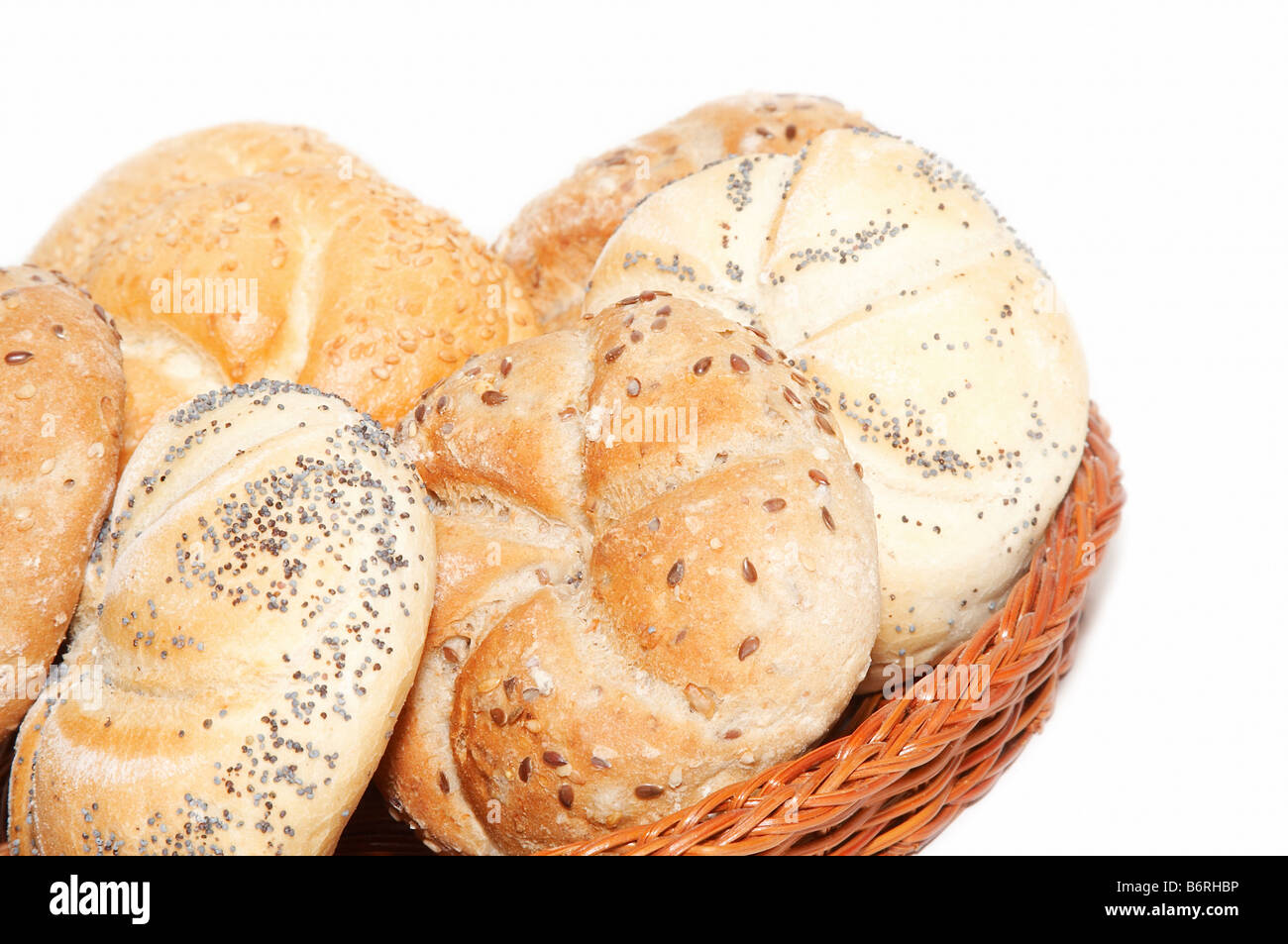 basket with bakery products Stock Photo Alamy
